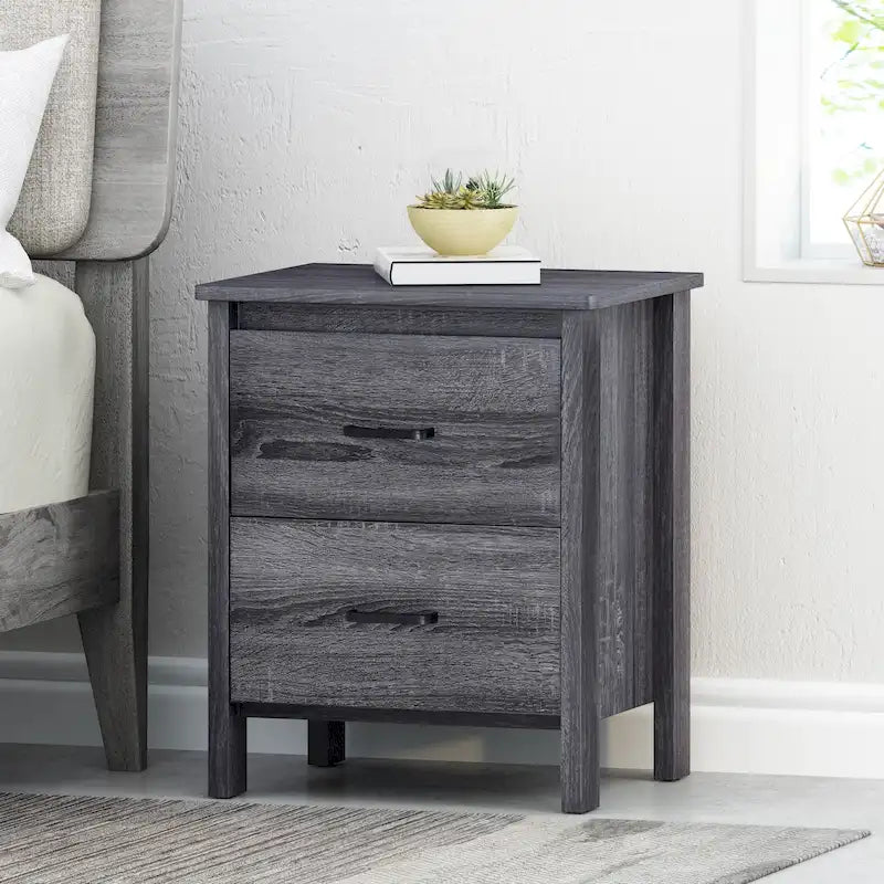 Table de chevet à deux tiroirs de style moderne