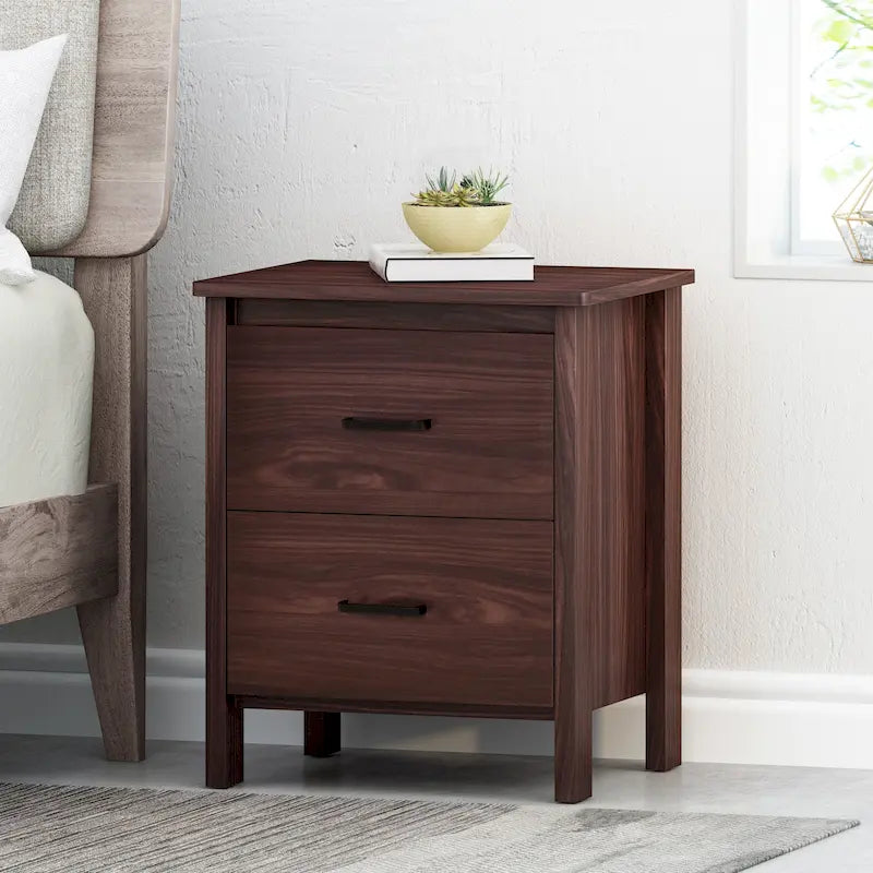 Table de chevet à deux tiroirs de style moderne