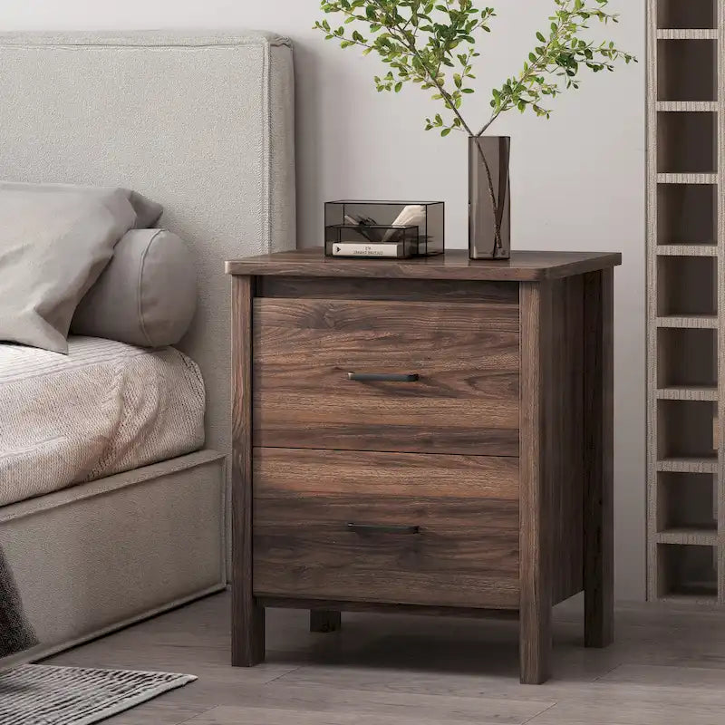 Table de chevet à deux tiroirs de style moderne