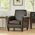Fauteuil club en cuir reconstitué marron