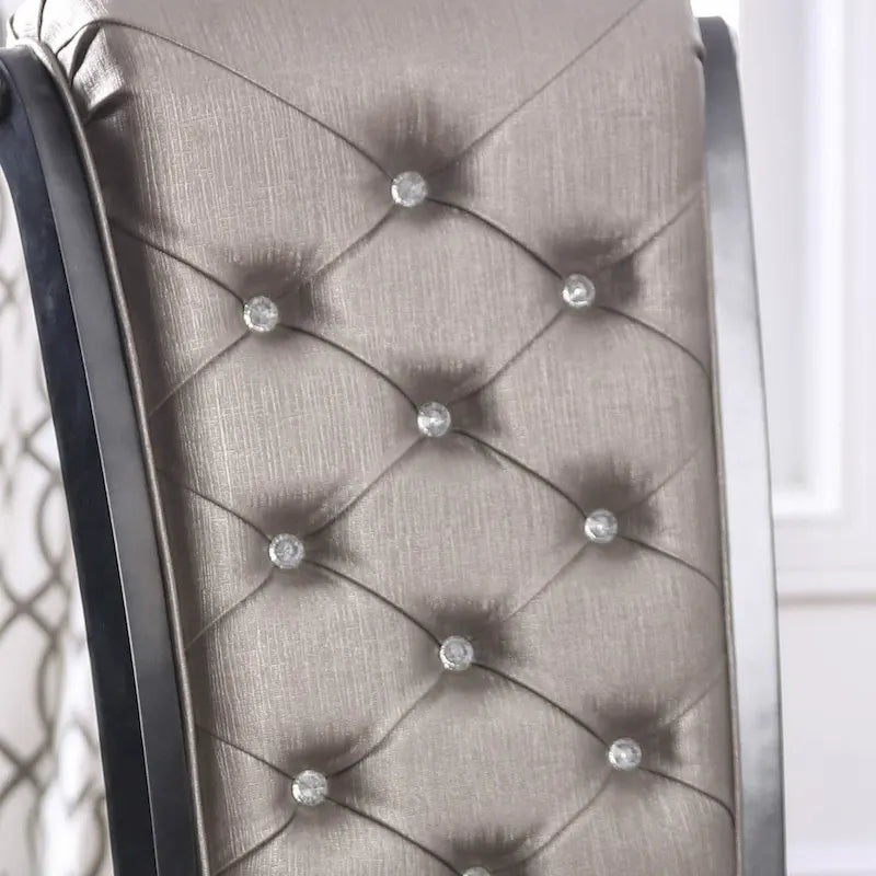 Chaises de salle à manger élégantes en similicuir gris (lot de 2)
