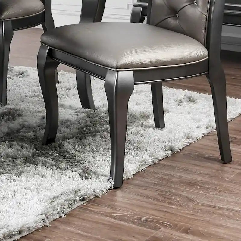 Chaises de salle à manger élégantes en similicuir gris (lot de 2)