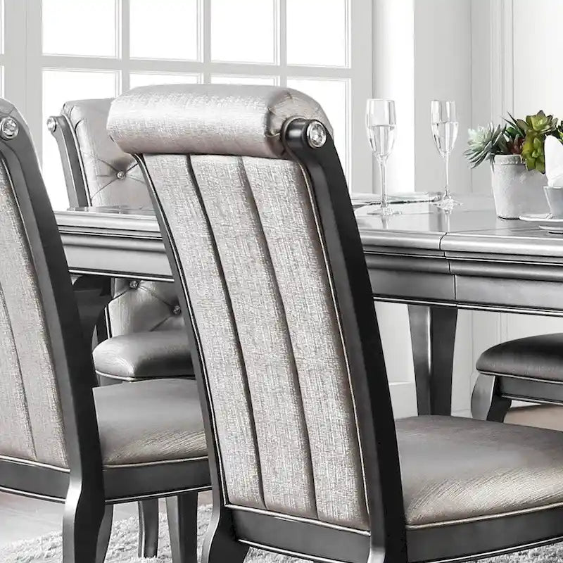 Chaises de salle à manger élégantes en similicuir gris (lot de 2)