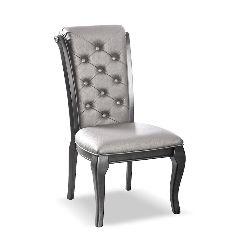 Chaises de salle à manger élégantes en similicuir gris (lot de 2)