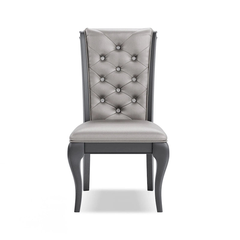 Chaises de salle à manger élégantes en similicuir gris (lot de 2)