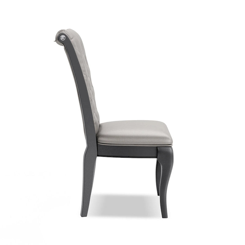 Chaises de salle à manger élégantes en similicuir gris (lot de 2)