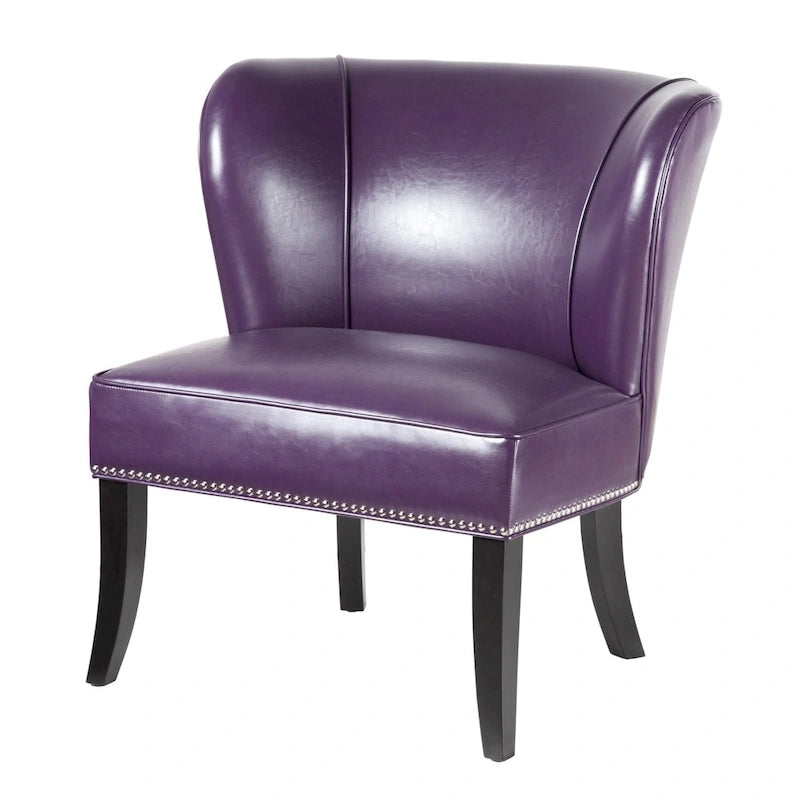 Fauteuil d'appoint violet sans accoudoirs
