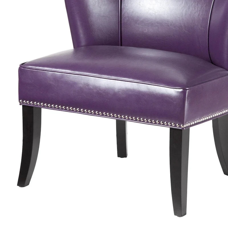 Fauteuil d'appoint violet sans accoudoirs