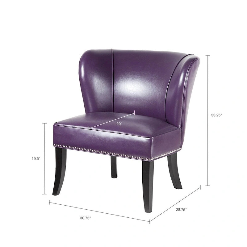 Fauteuil d'appoint violet sans accoudoirs