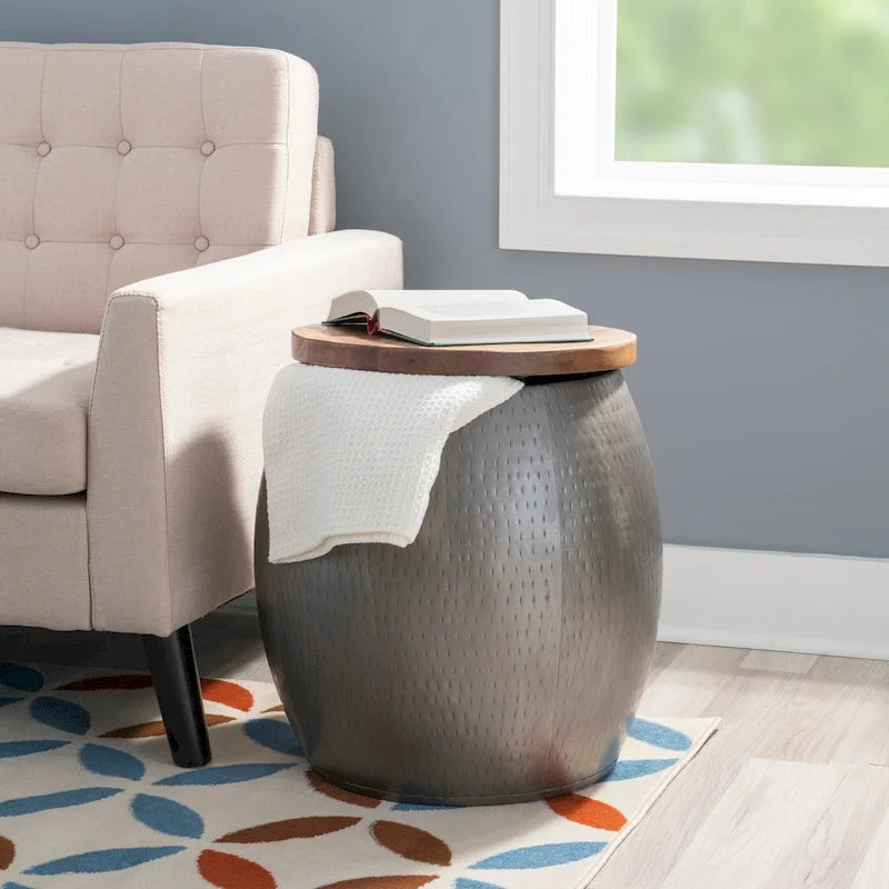 Table d'appoint avec rangement (dorée)