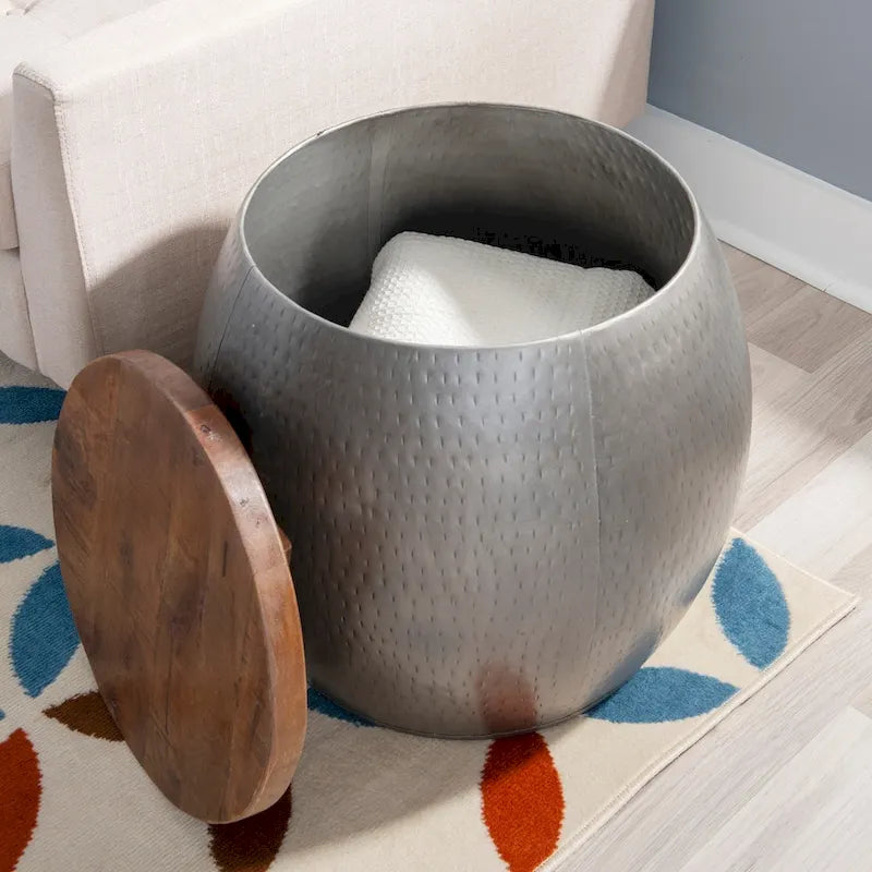 Table d'appoint avec rangement (dorée)
