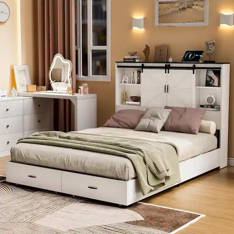 Cadre de lit double rustique