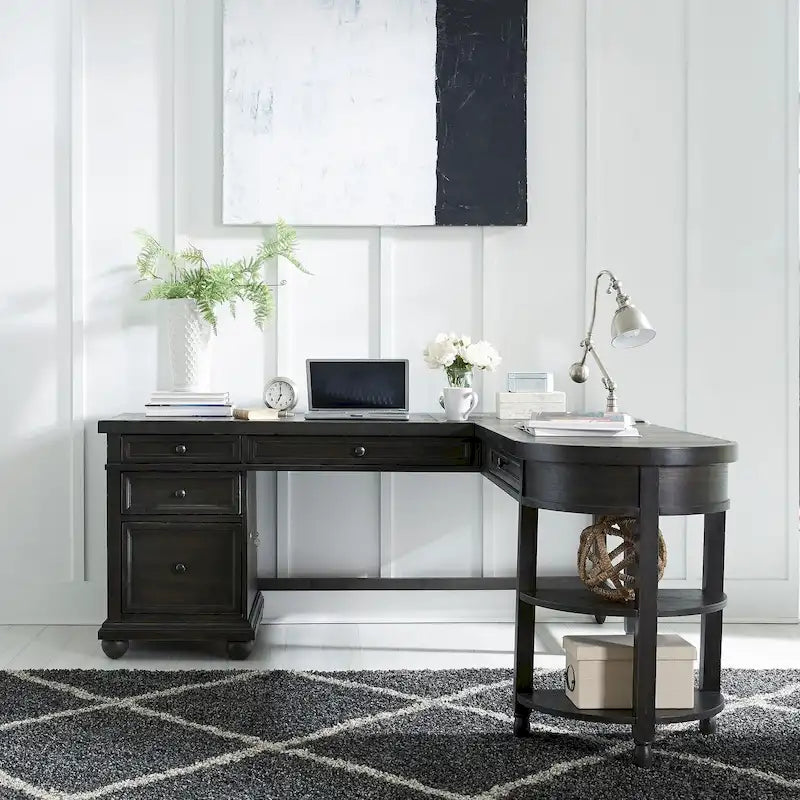 Décor de tableau noir en option | Bureau d'angle