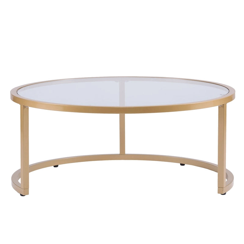 Tables basses gigognes rondes dorées