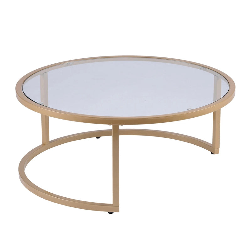Tables basses gigognes rondes dorées