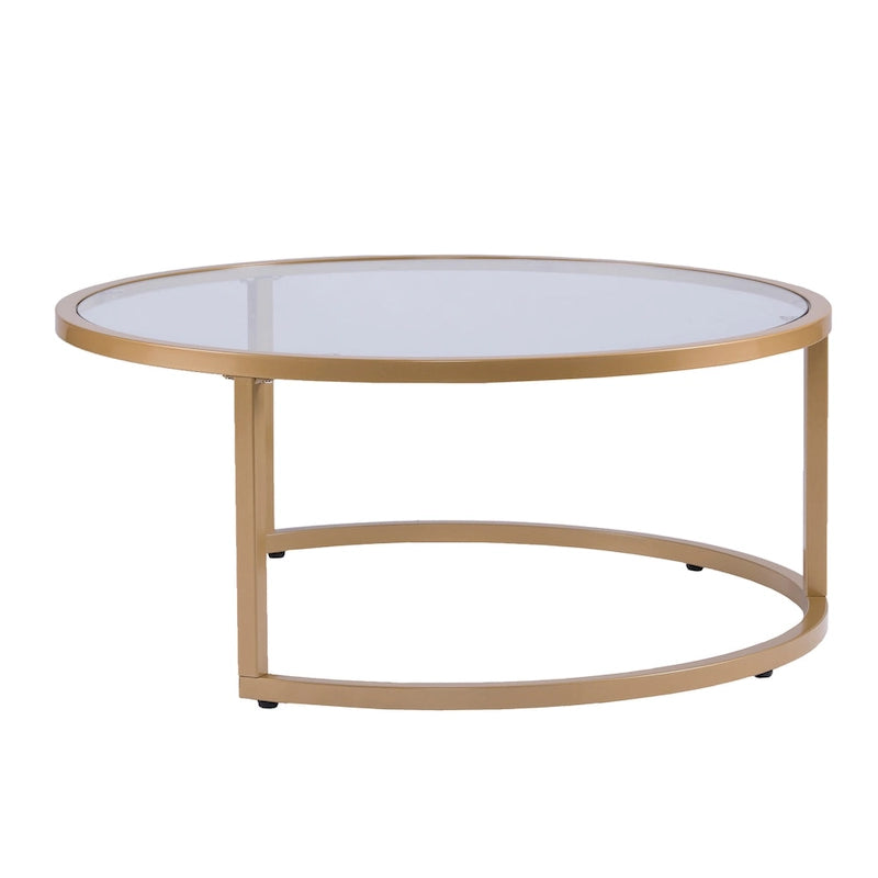 Tables basses gigognes rondes dorées