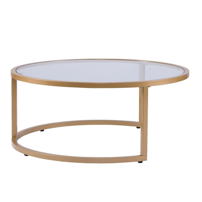 Tables basses gigognes rondes dorées