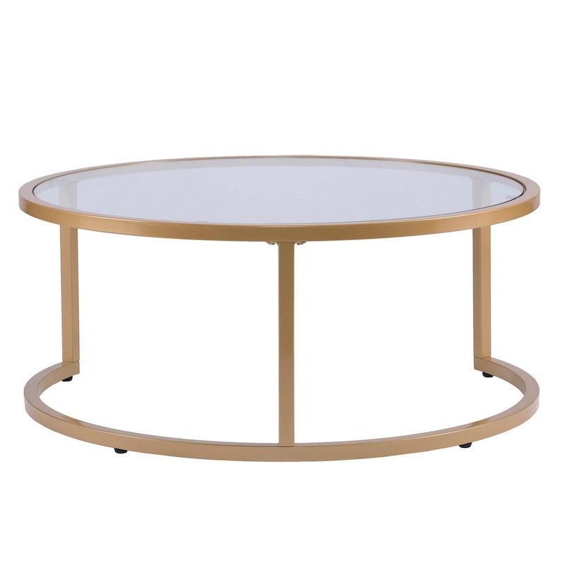 Tables basses gigognes rondes dorées