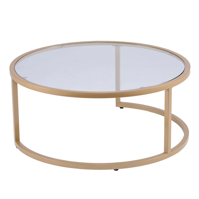 Tables basses gigognes rondes dorées