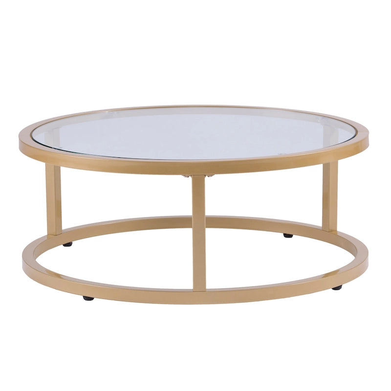 Tables basses gigognes rondes dorées