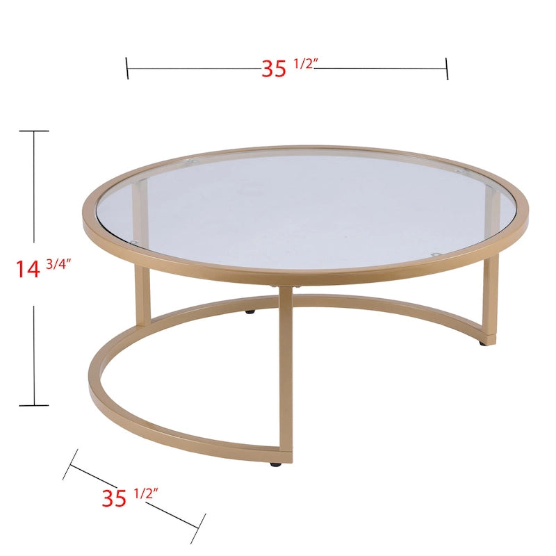 Tables basses gigognes rondes dorées