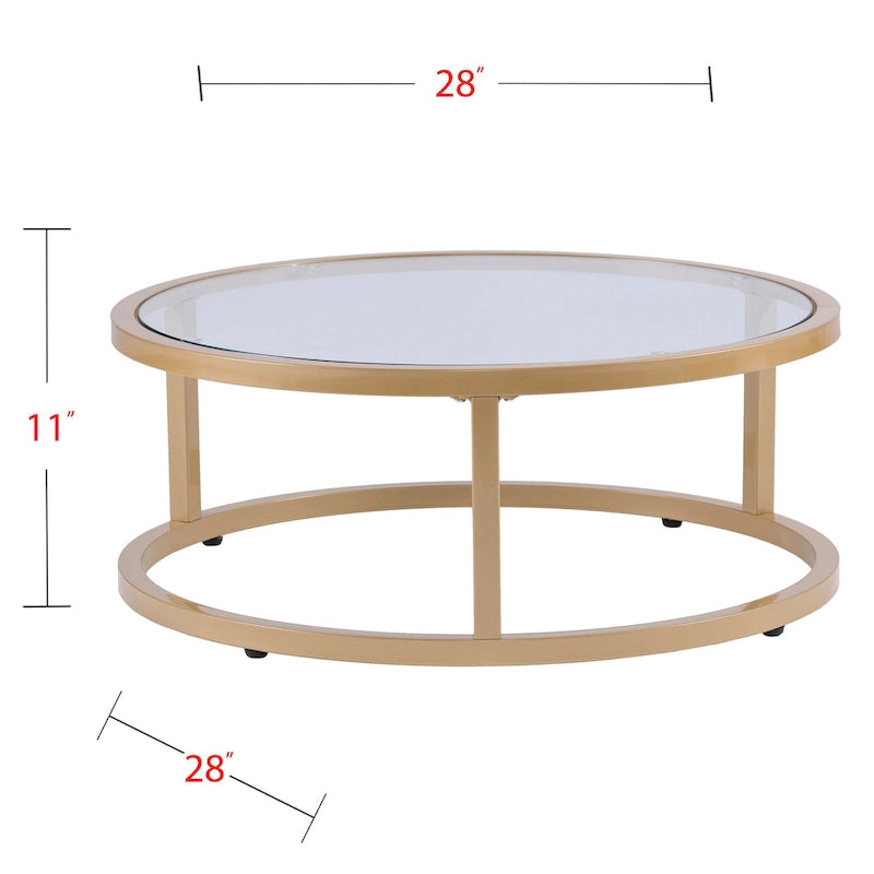 Tables basses gigognes rondes dorées