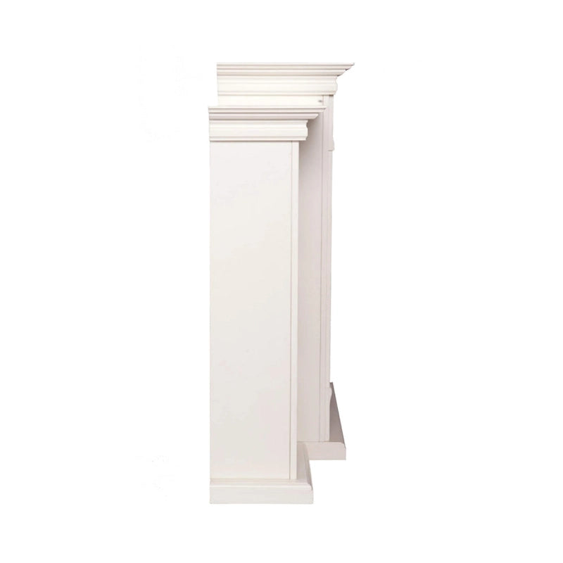 Meuble de cheminée électrique avec étagères de rangement