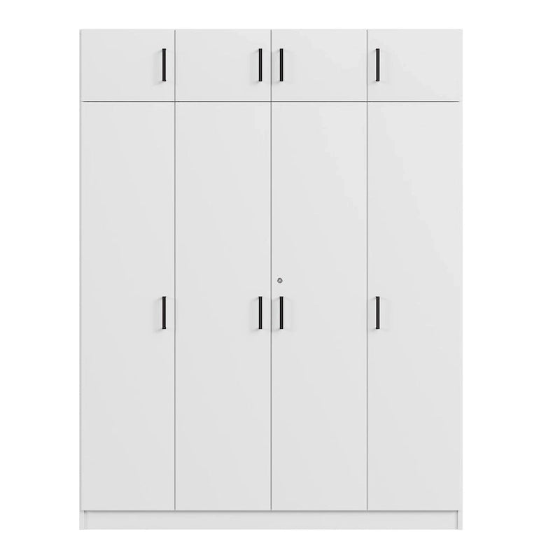 Armoire avec plusieurs options de rangement et placards supérieurs