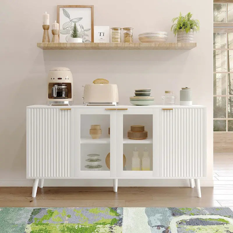 Buffet de cuisine avec portes vitrées