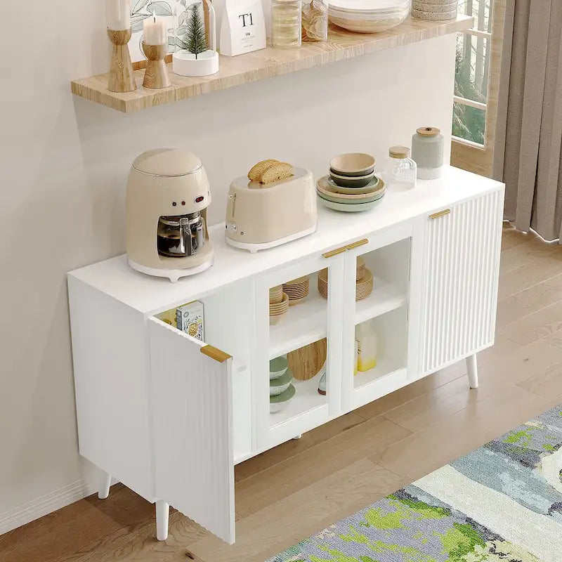 Buffet de cuisine avec portes vitrées