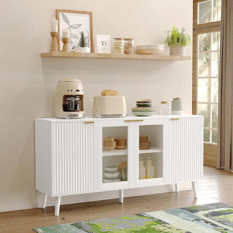 Buffet de cuisine avec portes vitrées