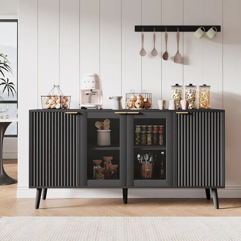 Buffet de cuisine avec portes vitrées