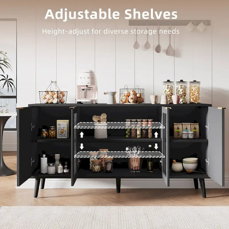 Buffet de cuisine avec portes vitrées