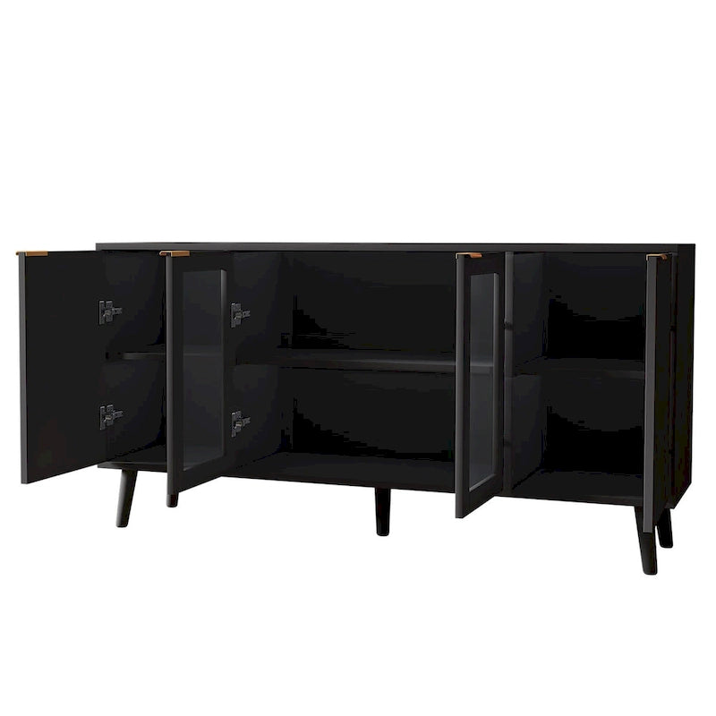 Buffet de cuisine avec portes vitrées