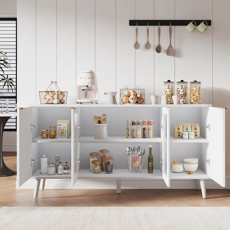 Buffet de cuisine avec portes vitrées