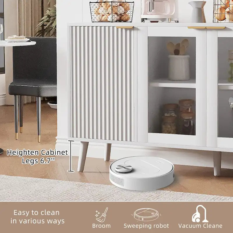 Buffet de cuisine avec portes vitrées