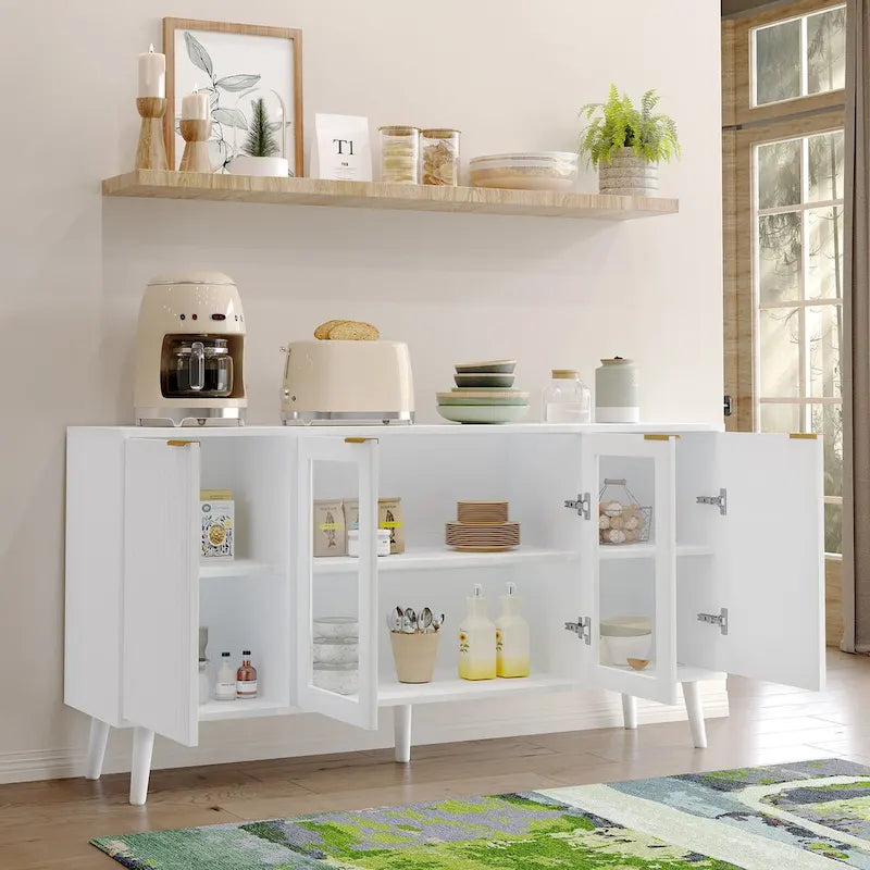 Buffet de cuisine avec portes vitrées