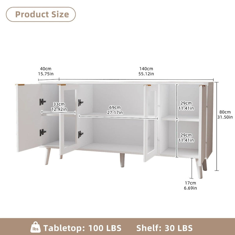 Buffet de cuisine avec portes vitrées