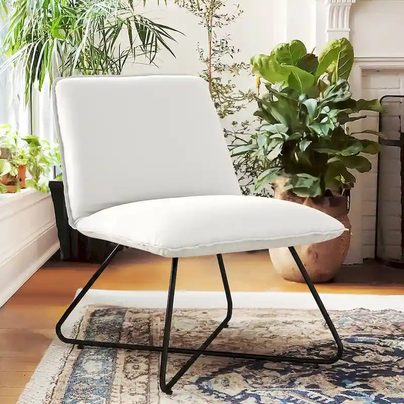 Fauteuil d'appoint en similicuir style Mid-Century Modern
