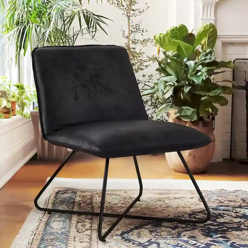 Fauteuil d'appoint en similicuir style Mid-Century Modern