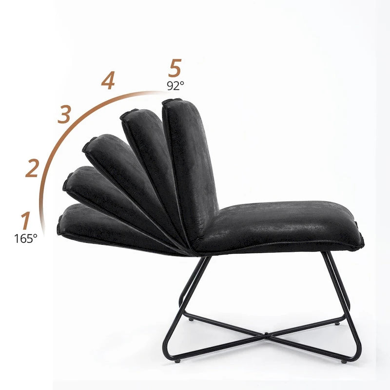 Fauteuil d'appoint en similicuir style Mid-Century Modern