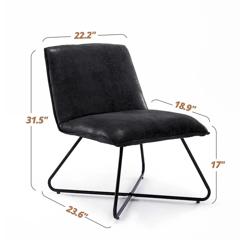 Fauteuil d'appoint en similicuir style Mid-Century Modern