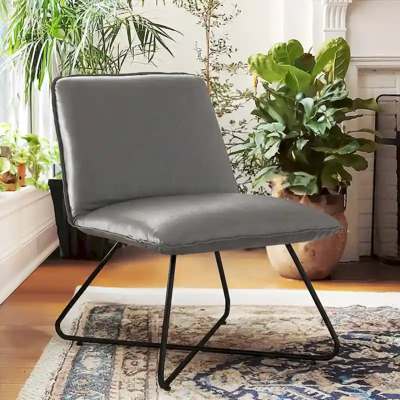 Fauteuil d'appoint en similicuir style Mid-Century Modern