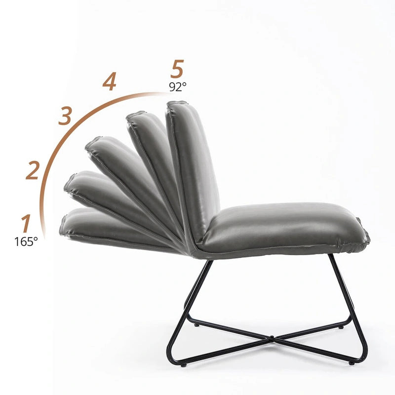Fauteuil d'appoint en similicuir style Mid-Century Modern