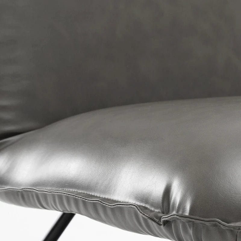 Fauteuil d'appoint en similicuir style Mid-Century Modern