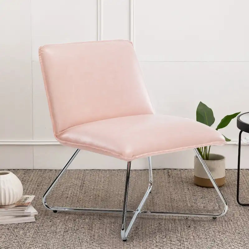 Fauteuil d'appoint en similicuir style Mid-Century Modern