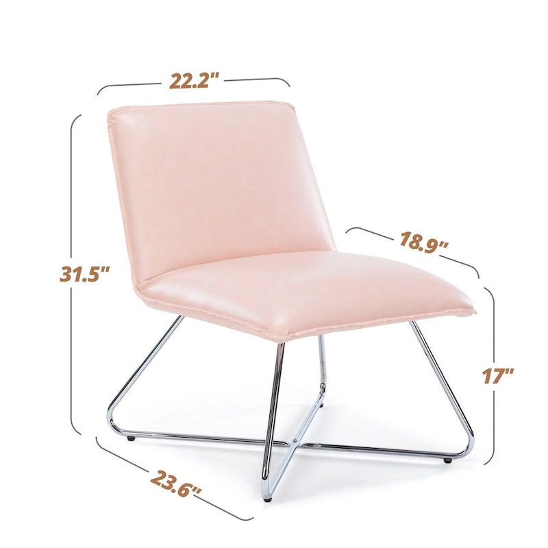 Fauteuil d'appoint en similicuir style Mid-Century Modern