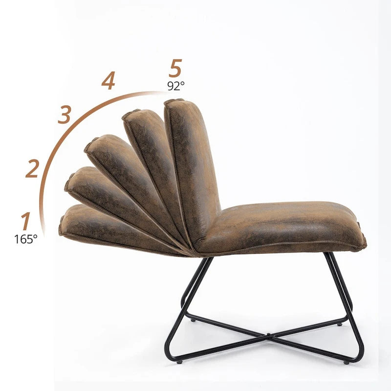 Fauteuil d'appoint en similicuir style Mid-Century Modern