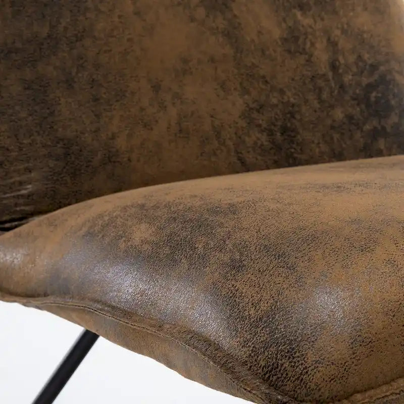 Fauteuil d'appoint en similicuir style Mid-Century Modern