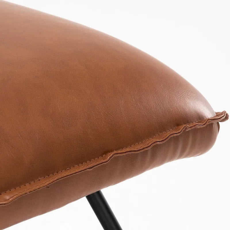 Fauteuil d'appoint en similicuir style Mid-Century Modern